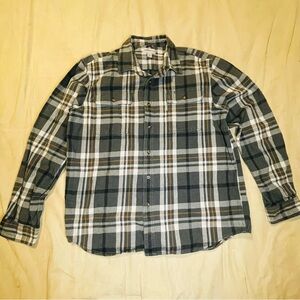 Carhartt Original Fit Heavyweight Flannel Shirt Mens XLT Black Plaid Workwear